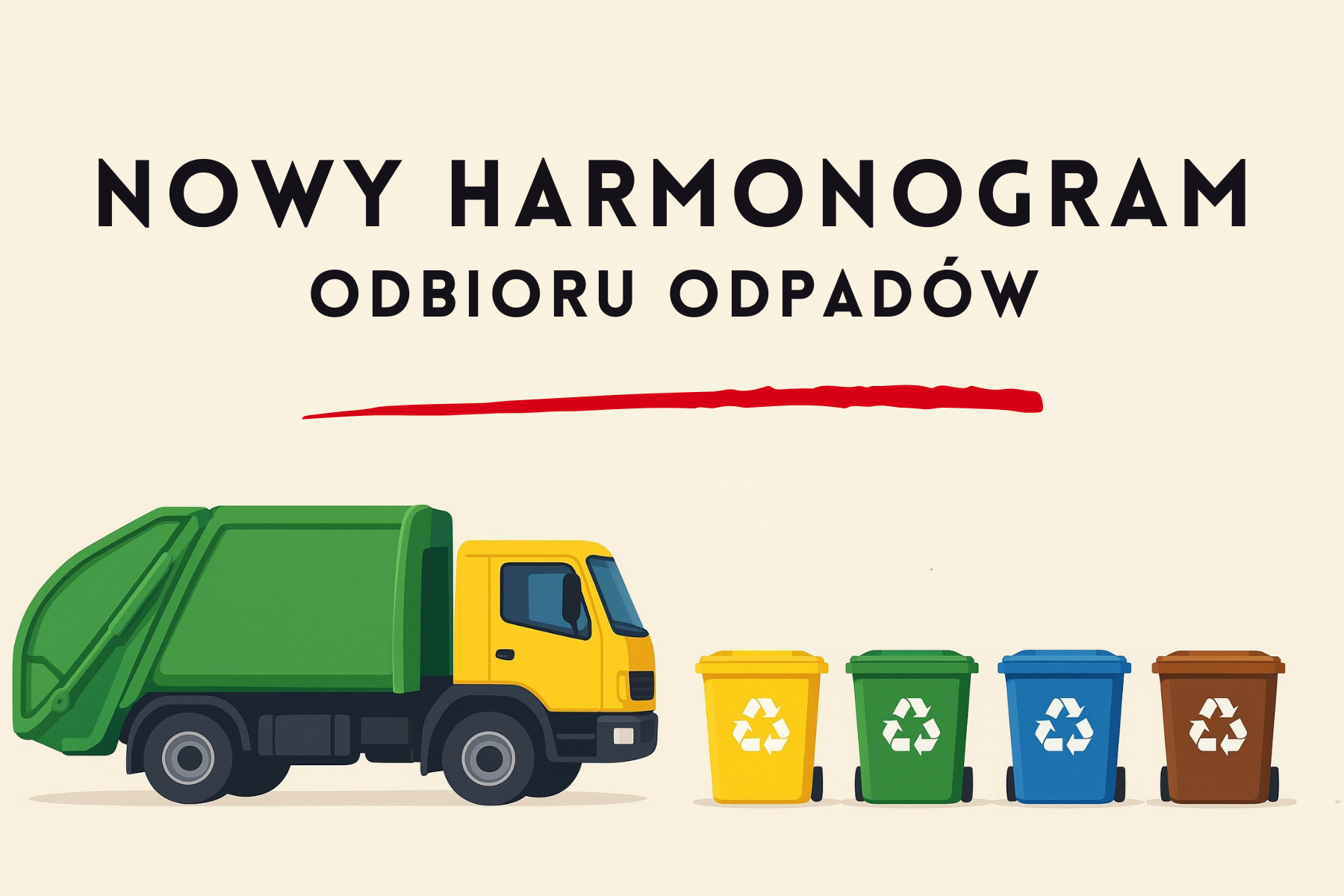 Harmonogram odbioru odpadów komunalnych w Gminie Jabłoń w 2026 r.